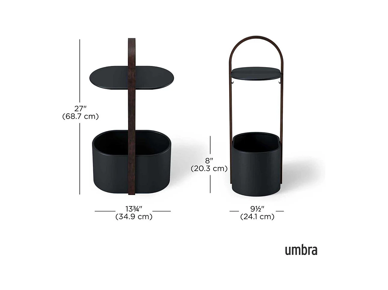 Bout de canapé design range magazine et tablette Hub