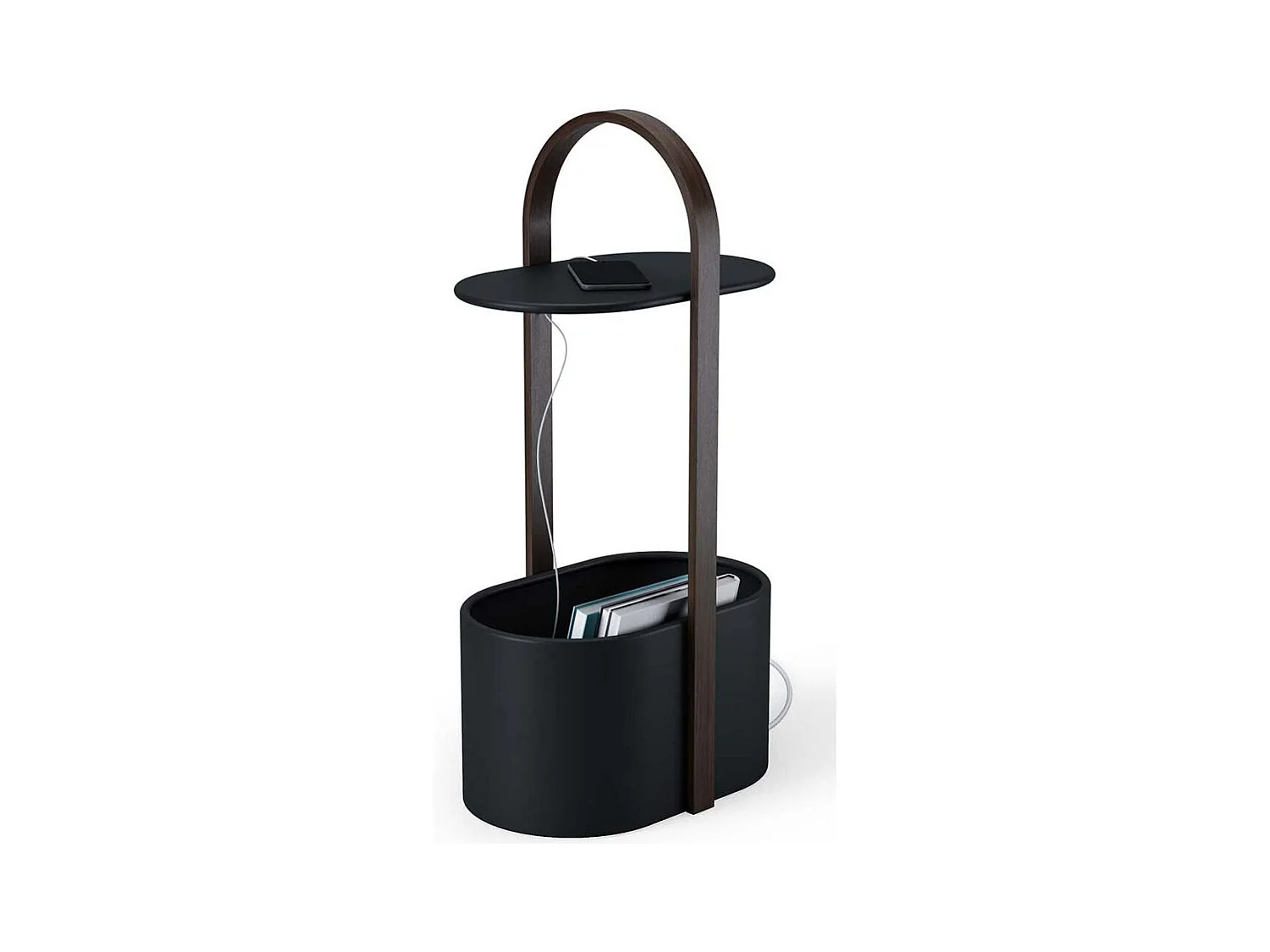 Bout de canapé design range magazine et tablette Hub