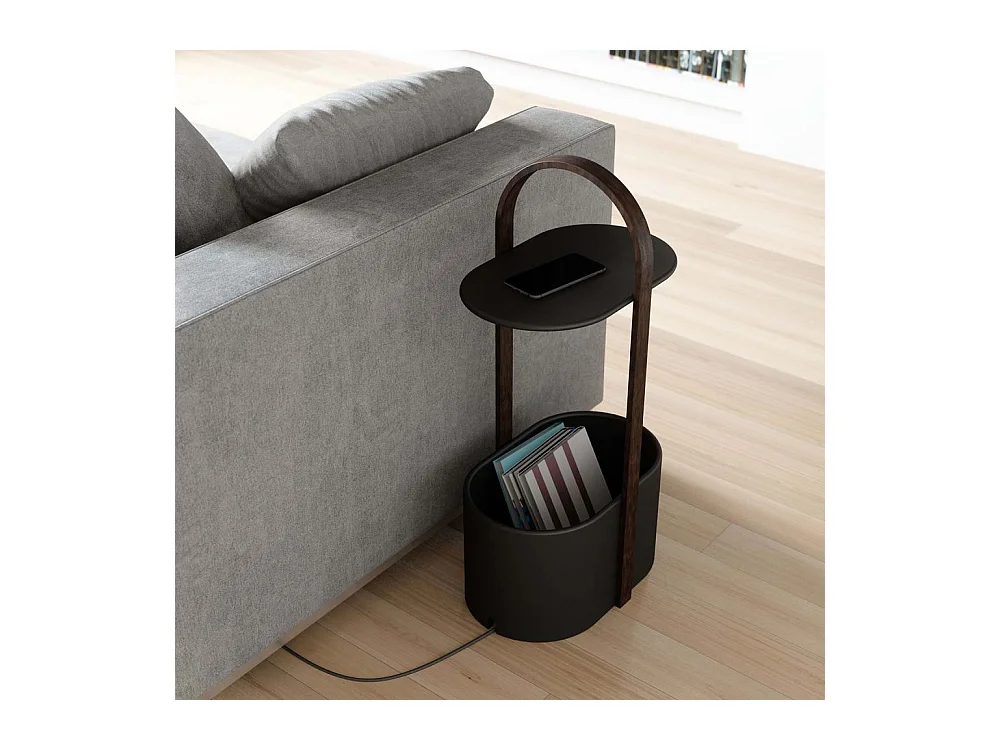 Bout de canapé design range magazine et tablette Hub