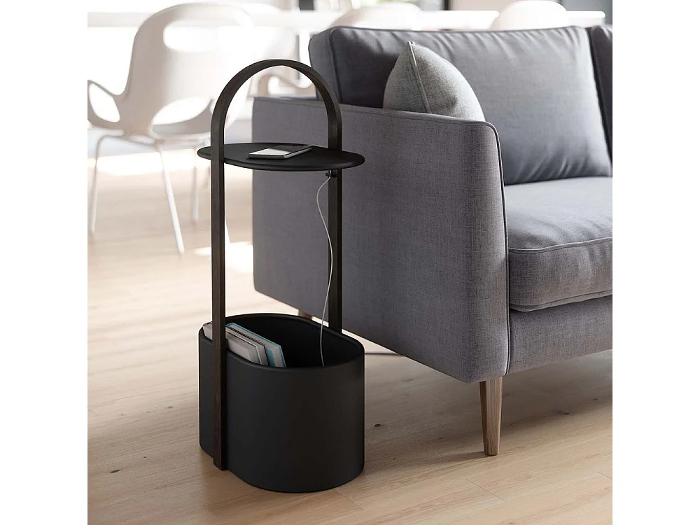 Bout de canapé design range magazine et tablette Hub