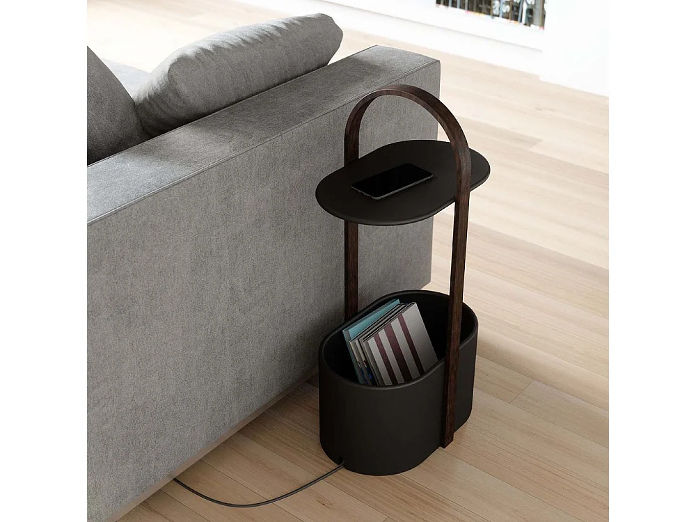 Bout de canapé design range magazine et tablette Hub