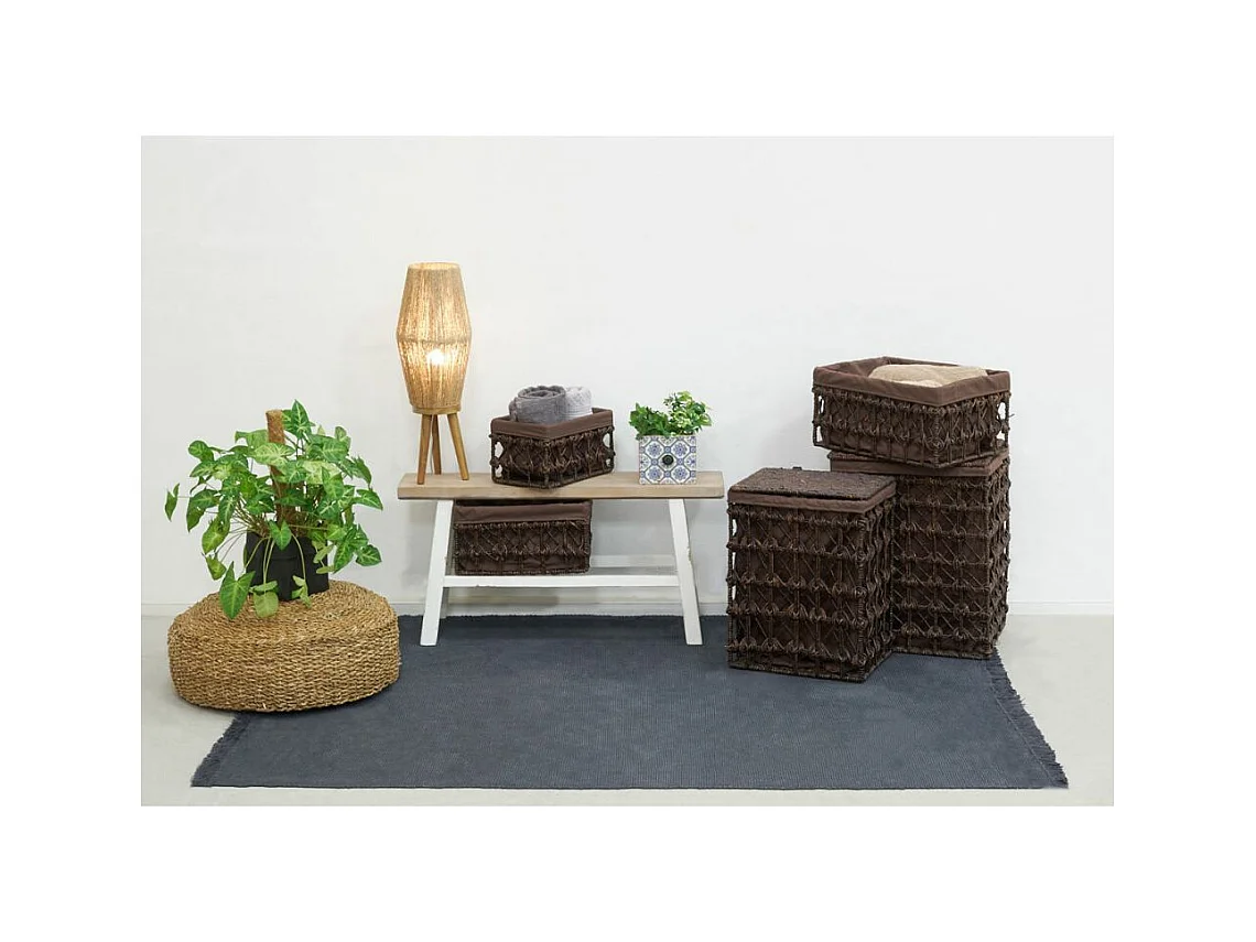 2 paniers à linge + 3 corbeilles en maïs (Lot de 5)