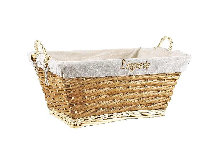 Corbeille à linge en éclisse buff