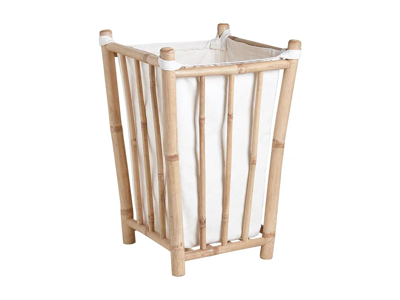 Panier à linge en bambou et coton