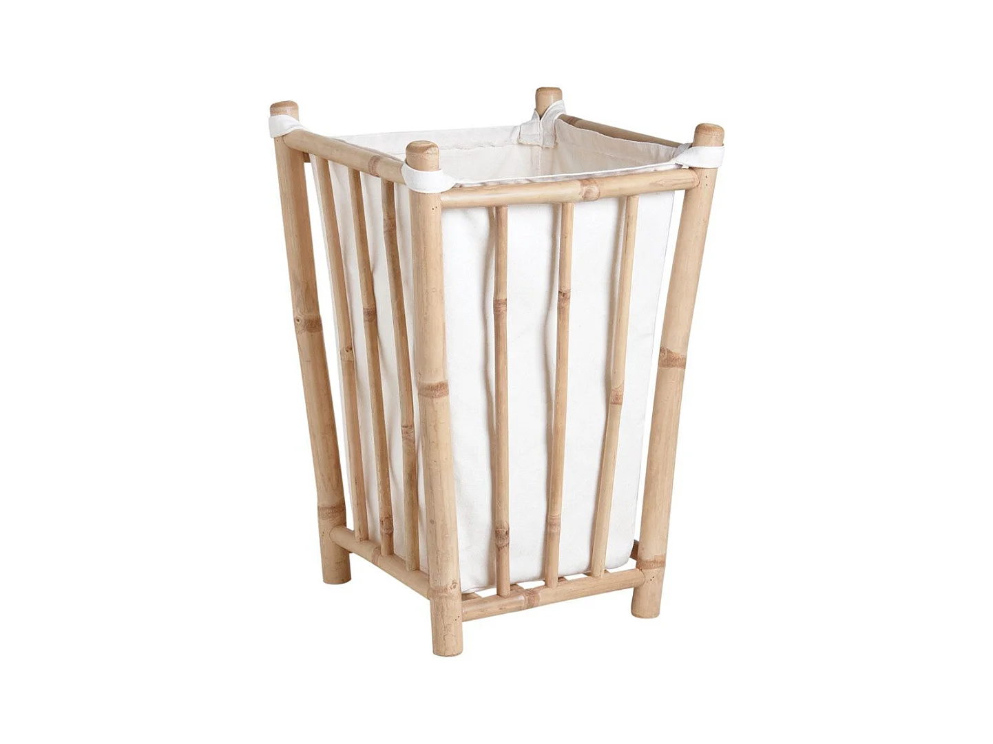 Panier à linge en bambou et coton