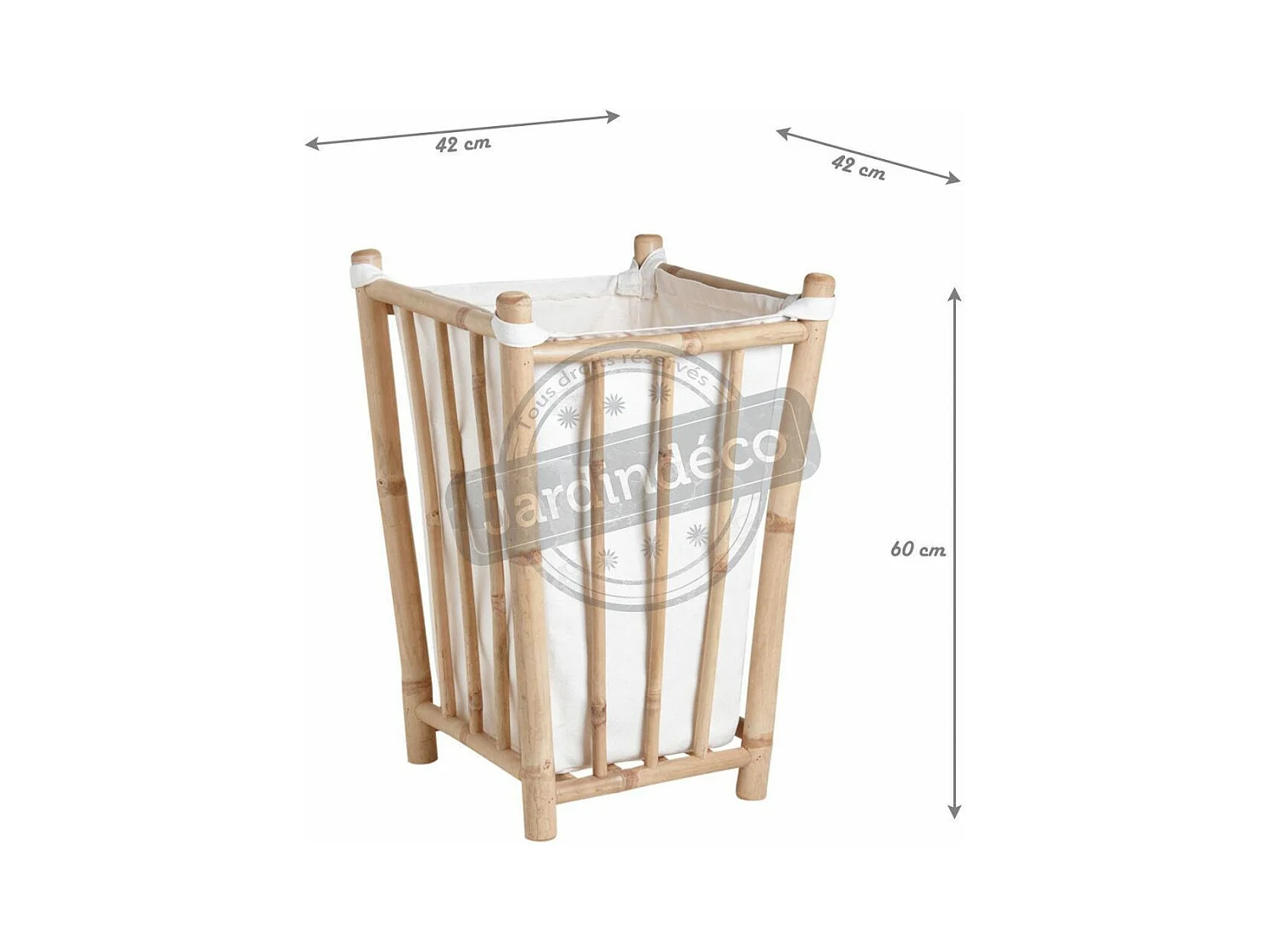 Panier à linge en bambou et coton