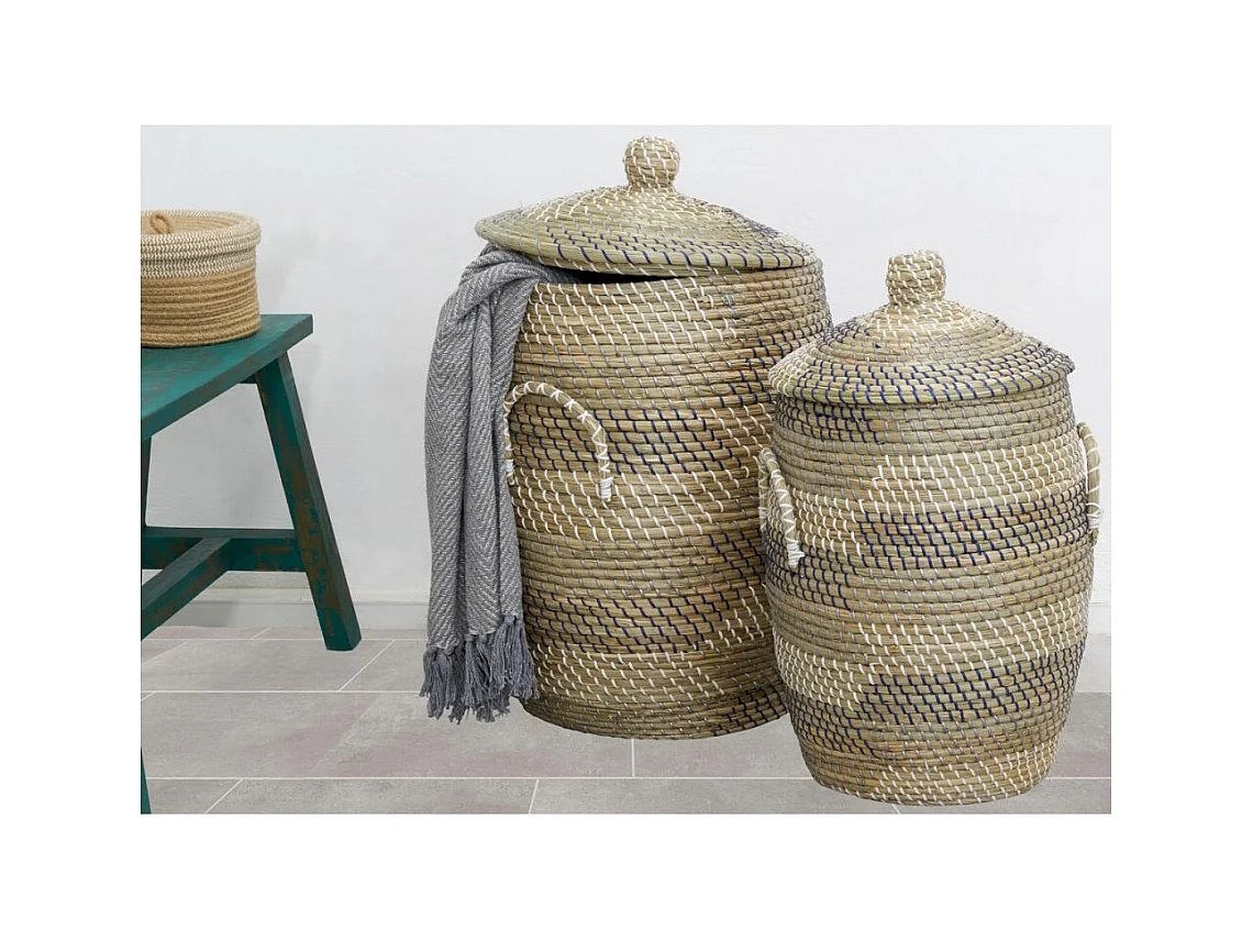 Paniers à linge en jonc de mer