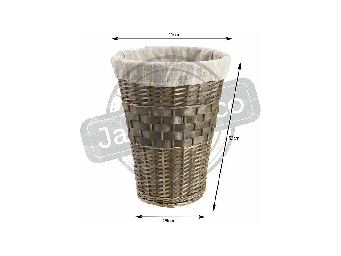 Panier à linge en éclisse et coton