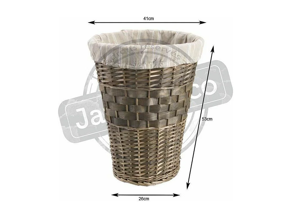 Panier à linge en éclisse et coton