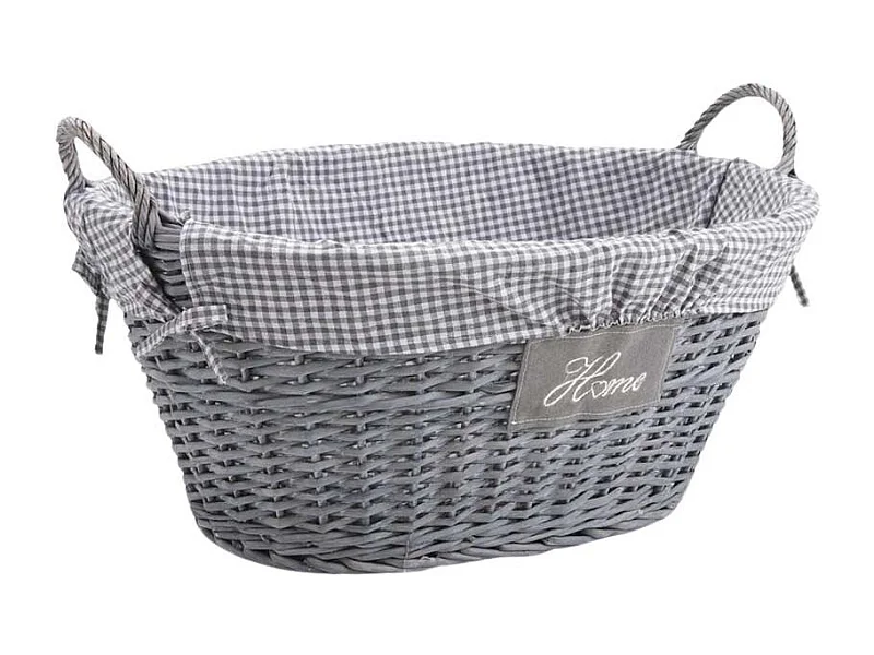 Corbeille à linge Home en osier et coton
