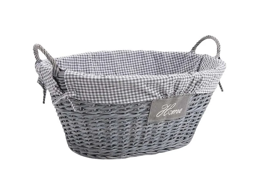 Corbeille à linge Home en osier et coton