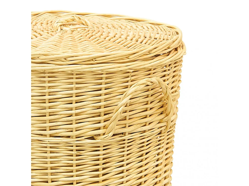 Panières à linge en osier blanc (Lot de 3)