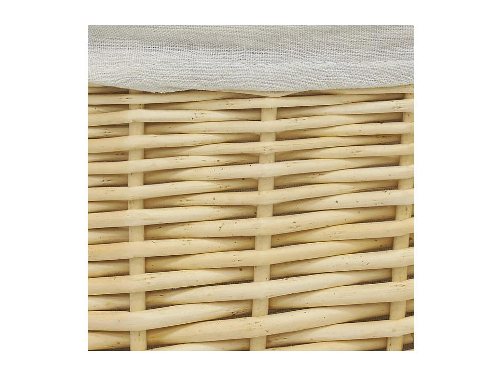 Coffres à linge en osier blanc (Lot de 3)