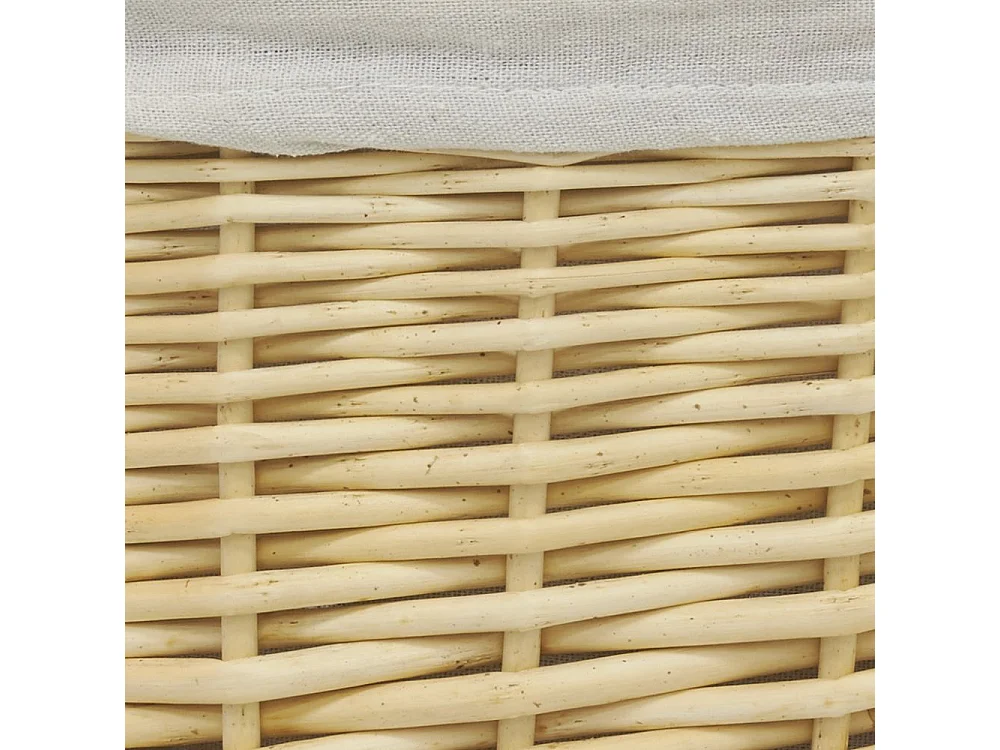 Coffres à linge en osier blanc (Lot de 3)