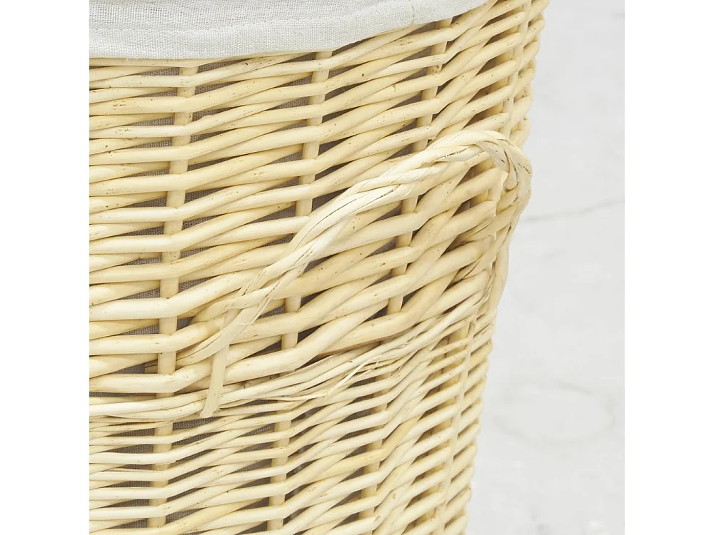 Coffres à linge en osier blanc (Lot de 3)