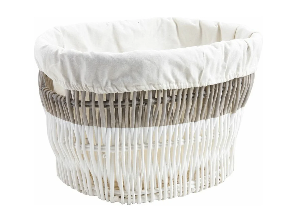 Corbeilles à linge en osier et doublure coton (Lot de 3)