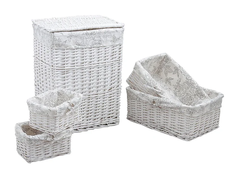 Panier à linge avec corbeilles (Lot de 5)