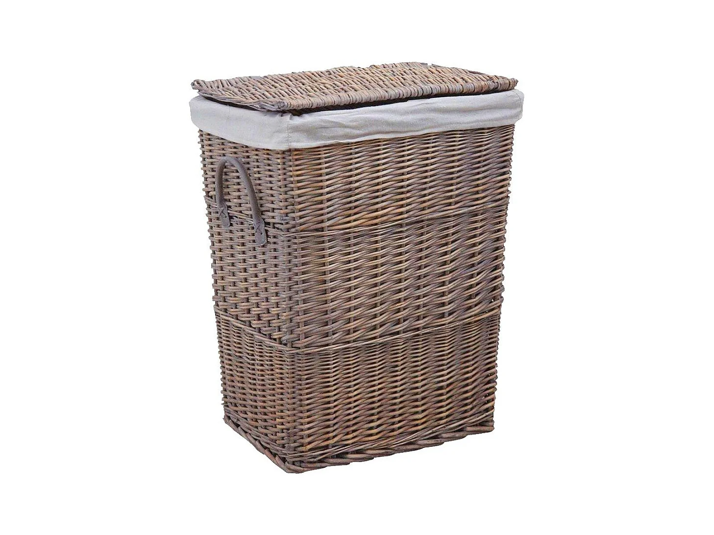 Panier à linge en osier doublé