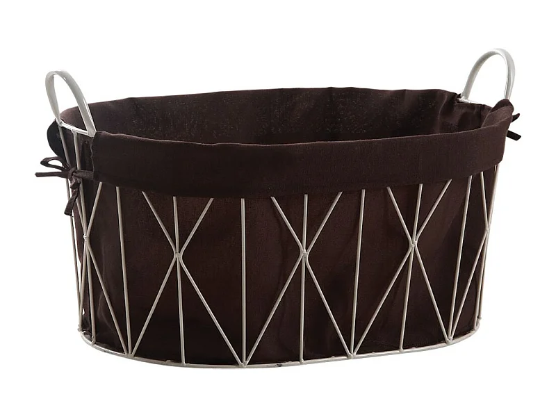 Corbeille à linge ovale métal et coton