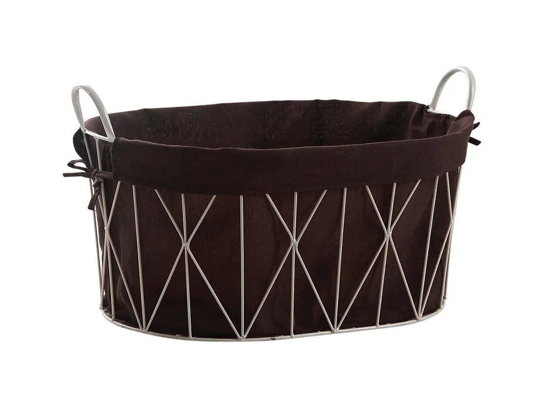 Corbeille à linge ovale métal et coton