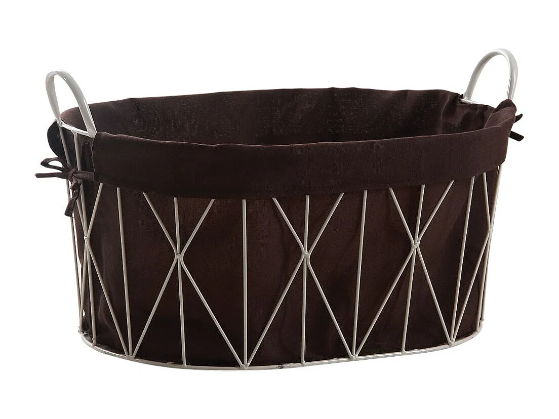 Corbeille à linge ovale métal et coton