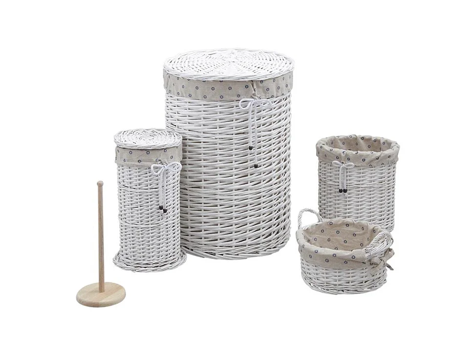 Ensemble paniers en osier salle de bain