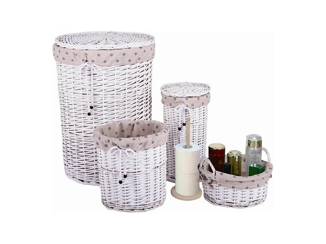 Ensemble paniers en osier salle de bain