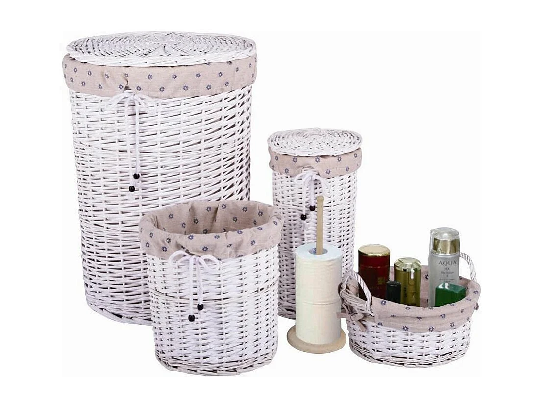 Set di contenitori da bagno in bianco (Set di 5)