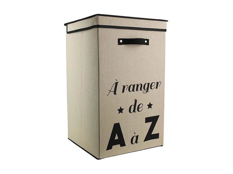 Panier à linge pliable en tissu 70L Famille Beige