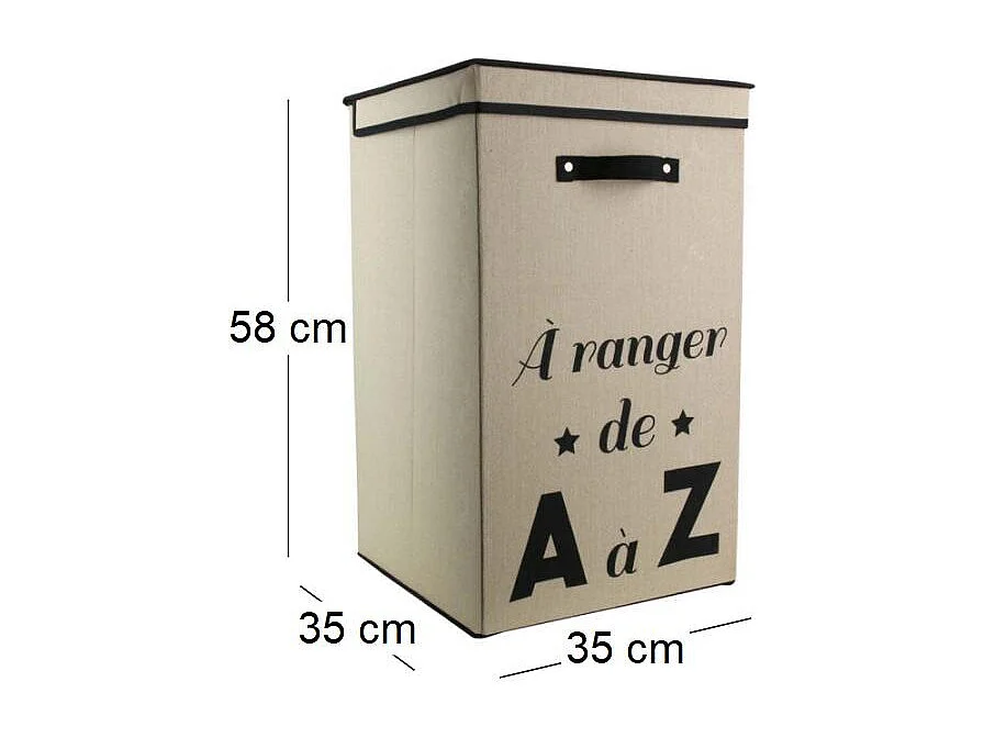 Panier à linge pliable en tissu 70L Famille Beige