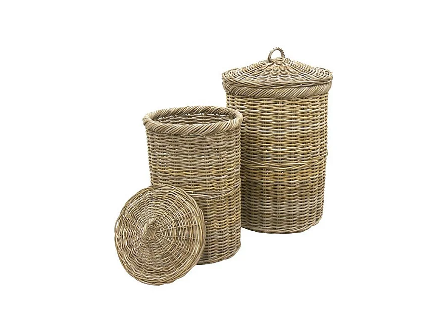 Paniers à linge en poelet (Lot de 2)