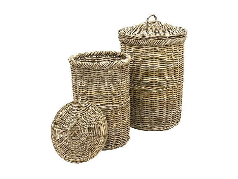 Paniers à linge en poelet (Lot de 2)