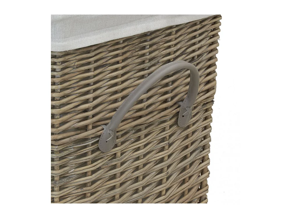 Panier à linge + 4 corbeilles en osier gris (Lot de 5)