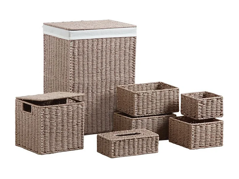 Wäsche- und Korb aus Papierseil (7er-Set)
