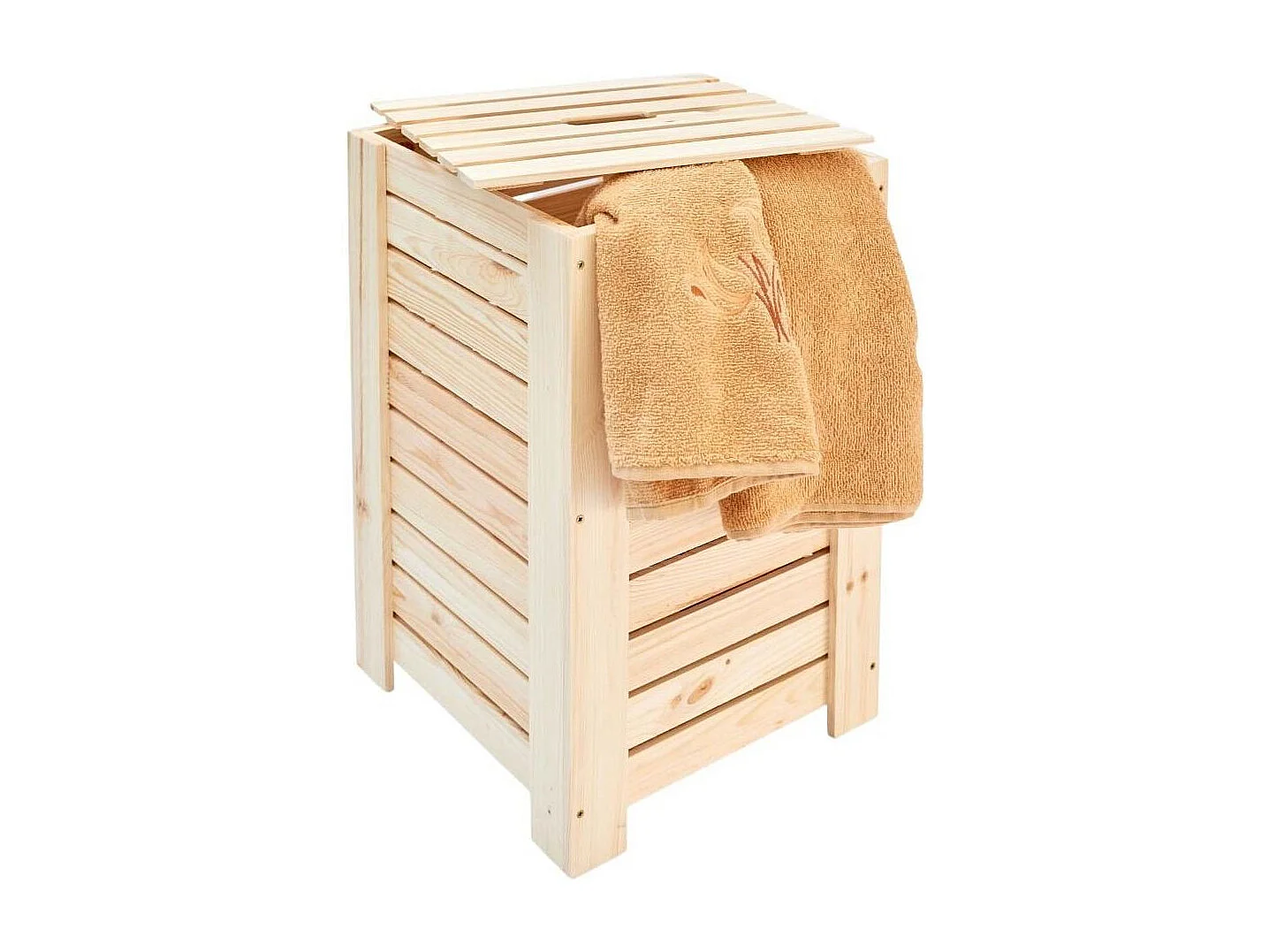 Panier à linge en Pin 35 x 35 x 55 cm