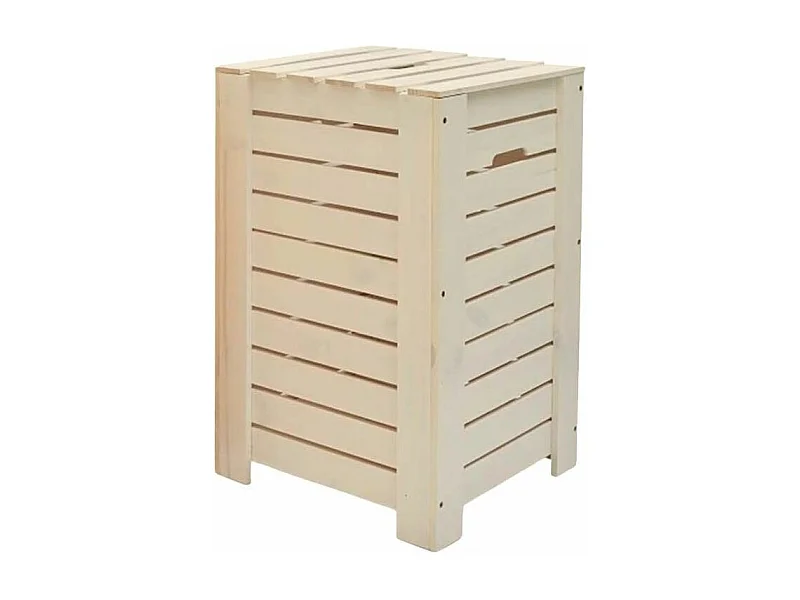 Panier à linge en Pin 35 x 35 x 55 cm