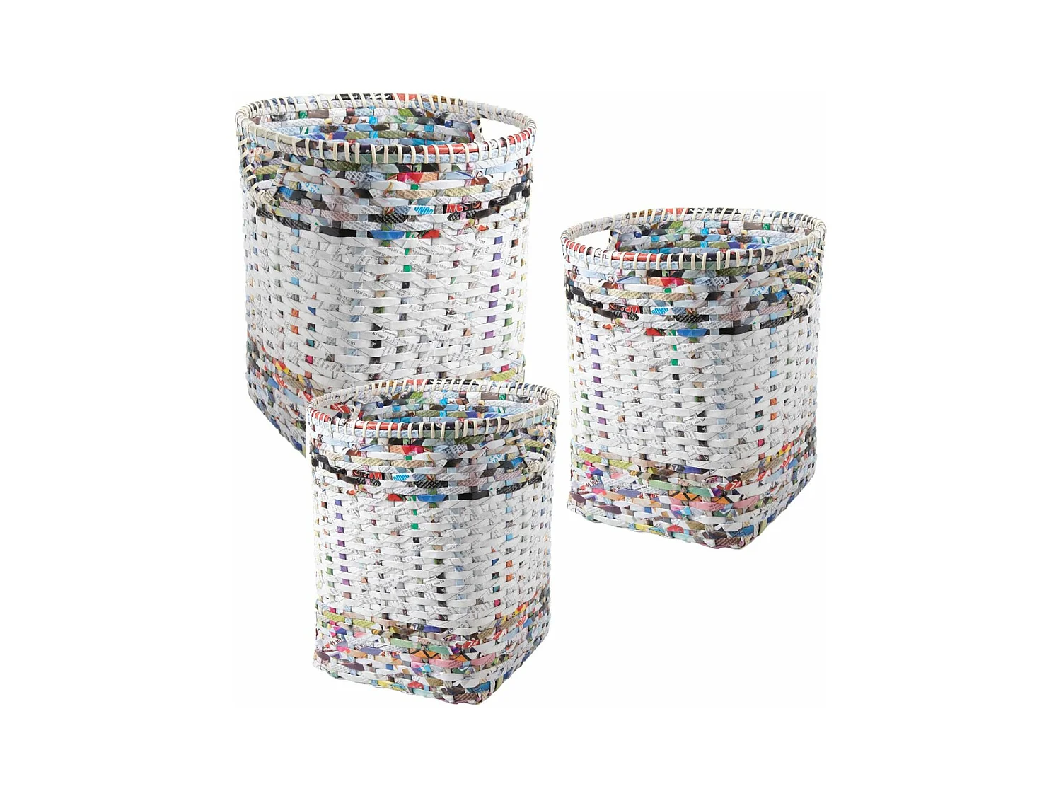 Paniers à linge en papier recyclé (Lot de 3)