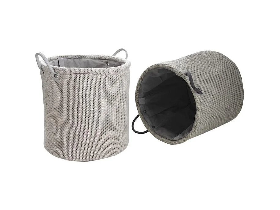 Wäschekorb aus Wolle mit Polyesterfutter