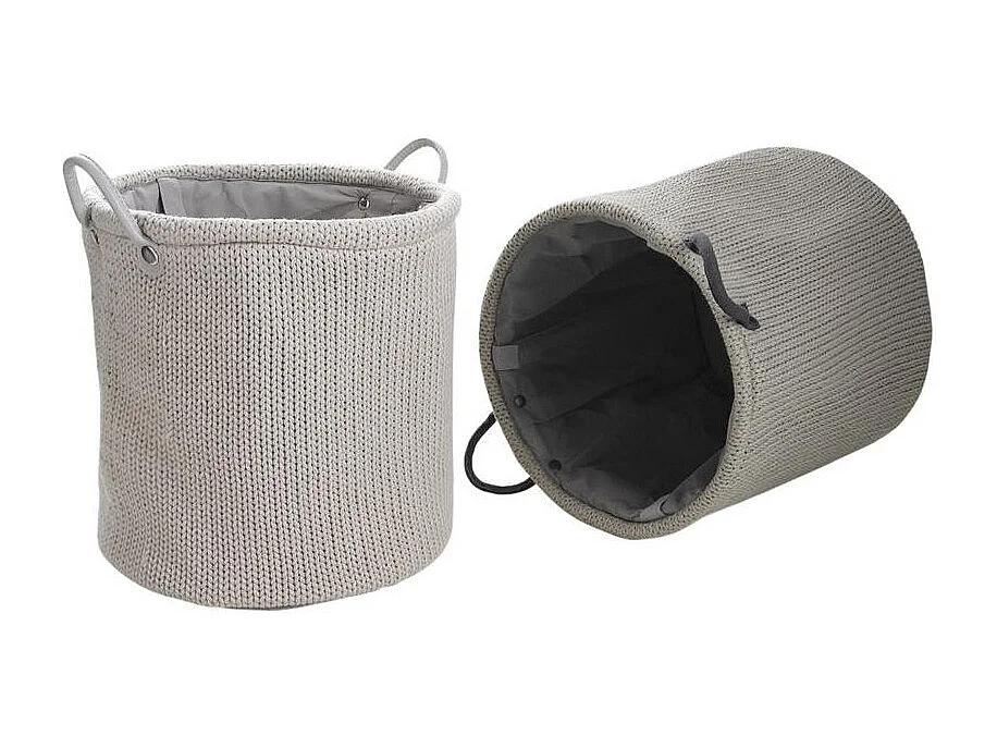 Cesto para la ropa sucia de lana con forro de poliéster