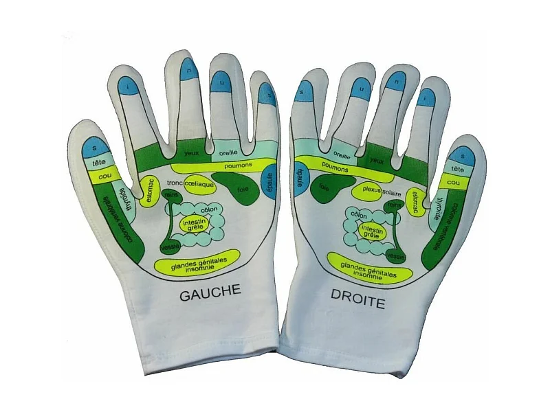 Feuchtigkeitshandschuhe "Handreflexzonenmassage & Spa" (ein Paar)