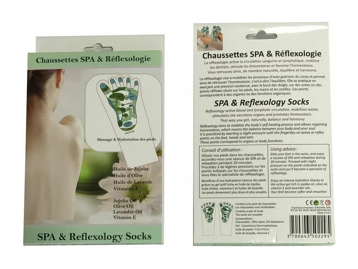 Chaussettes hydratantes Réflexologie & Spa (La paire)