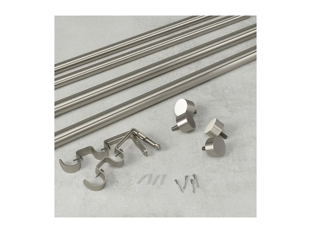 Tringle à rideaux nickel Cappa Double