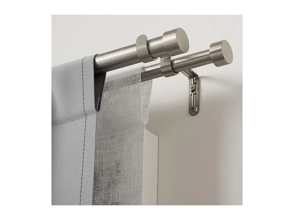 Tringle à rideaux nickel Cappa Double