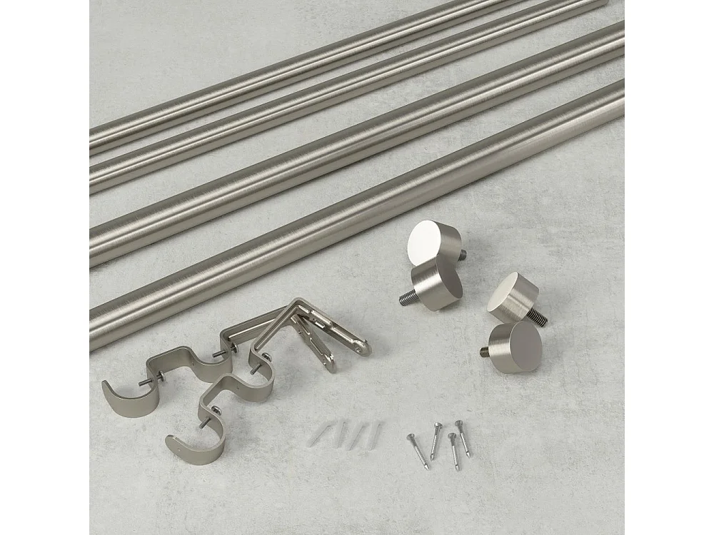 Tringle à rideaux nickel Cappa Double