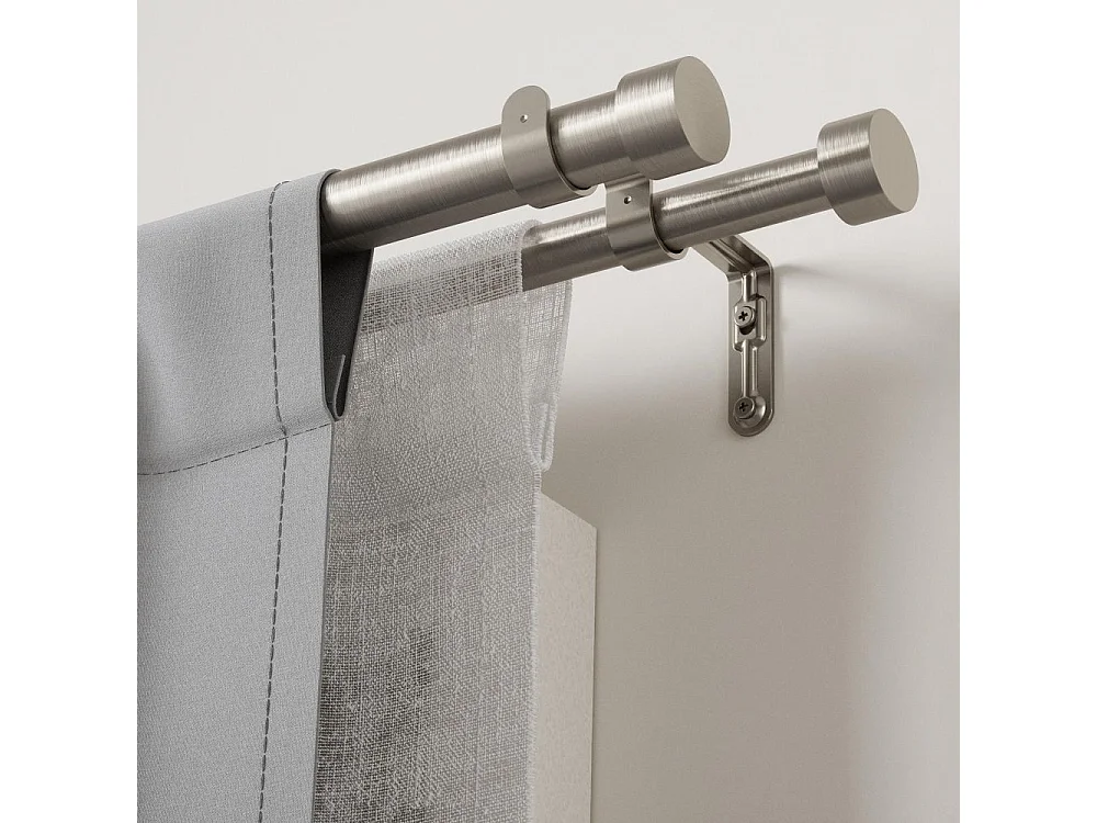 Tringle à rideaux nickel Cappa Double