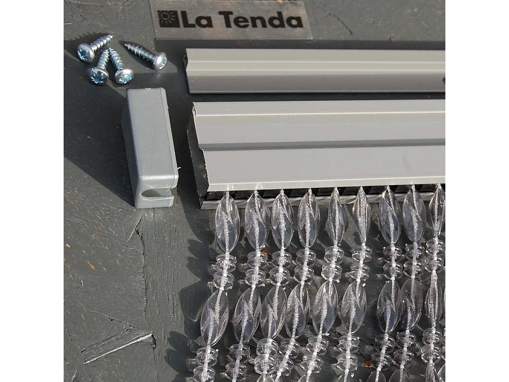 Rideau de porte  en perles grises Elba 90 x 210 cm