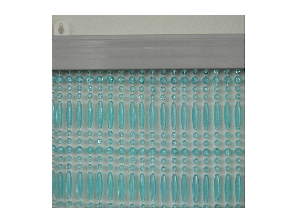 Rideau de porte en perles bleues et transparentes Frejus 90x210 cm