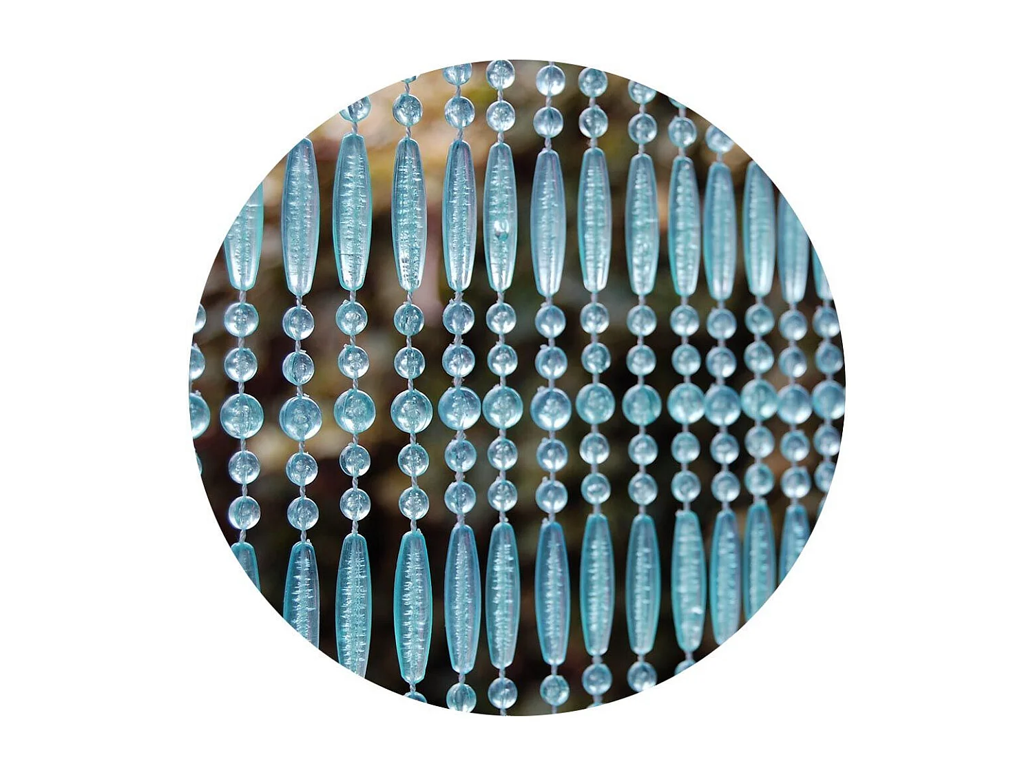 Rideau de porte en perles bleues et transparentes Frejus 90x210 cm