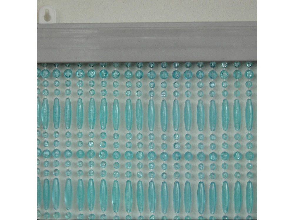 Rideau de porte en perles bleues et transparentes Frejus 90x210 cm