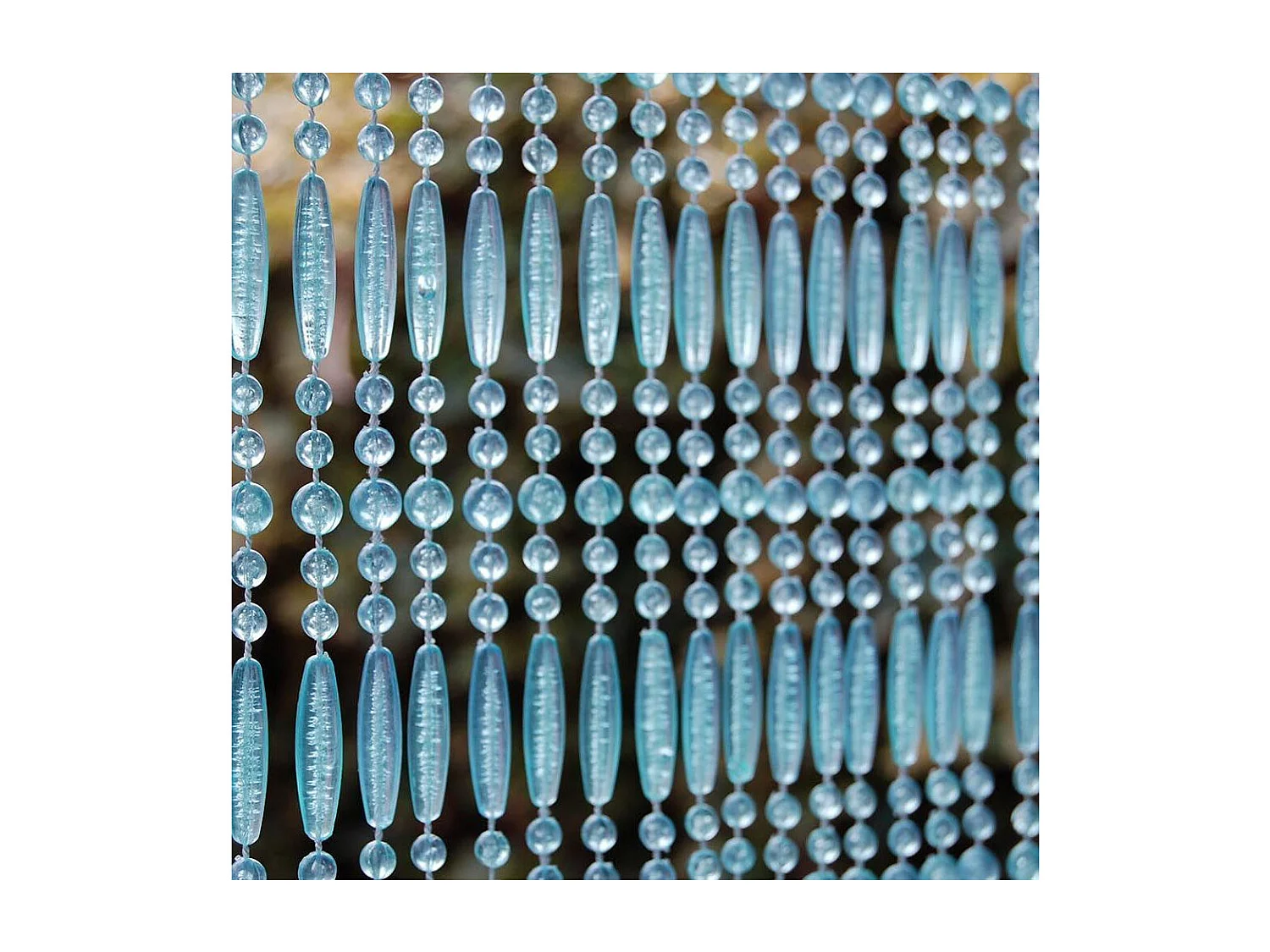 Rideau de porte en perles bleues et transparentes Frejus 90x210 cm